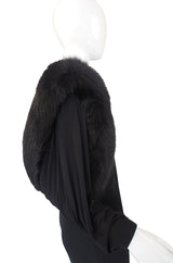 1980s Lillie Rubin Fur Shoulder Gown