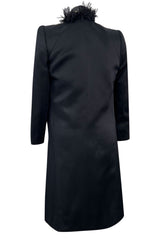 Iconic Fall 2000 Chanel by Karl Lagerfeld Haute Couture Black Silk Tulle Ruffle Evening Coat