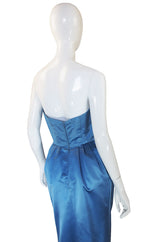 1950s Pale Blue Silk Dress