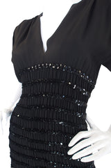 1983 Yves Saint Laurent Crepe & Sequin Dress