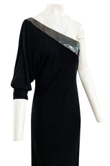 Fall 2009 Gucci by Frida Giannini Black One Shoulder Jersey & Leather Ad Campaign Dress