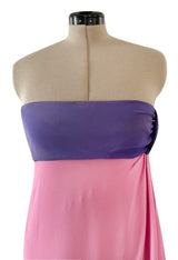 Prettiest Spring 2008 Valentino Runway Strapless Dress in Pink Yellow & Purple
