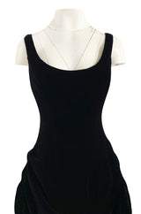 Fall 1998 Christian Lacroix Runway Black Velvet Dress W Signature Puffed Silk Taffeta Underskirt
