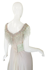 1970s Bob Mackie Pastel & Beaded Silk Gown