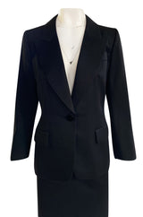 Iconic Fall 1996 Yves Saint Laurent True Haute Couture 'Le Smoking' Black Tuxedo Skirt Suit