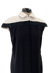 Superb Fall 2006 Chanel by Karl Lagerfeld Haute Couture Black Runway Dress w Shoulder Detailing