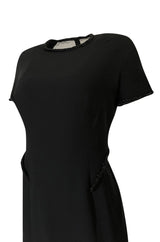 1990s Gianfranco Ferre Transparent Back w Bead Detailing Black Dress