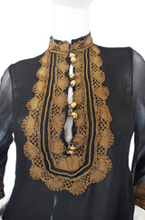 Important 1968 Thea Porter Silk Chiffon Caftan Dress