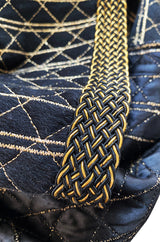 1982 Yves Saint Laurent Gold Metallic Top Stitched Jacket