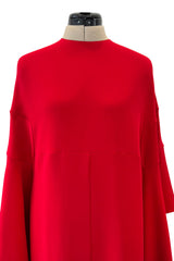 Stunning 2017 Valentino by Pierpaolo Piccioli Minimalist Red Cady Caftan Dress