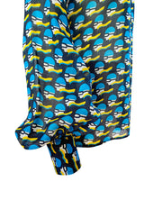 Rare 1960s Jeff Banks Novelty Swimmer Print Button Front Shirt Top