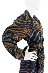Rare 1984 Yves Saint Laurent Zebra Safari Trench Coat