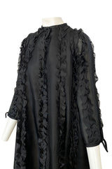 Museum Held 1969 Courreges Black Silk Organza Ruffle Detailed Dress