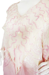 Rare 1974 Zandra Rhodes "Field of Lilies" Silk Set