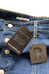 Spring 2015 Alexa Chung for AG Snap Front Denim Flare Skirt