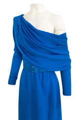 Important Spring 1993 Yves Saint Laurent Haute Couture One Shoulder Silk Crepe Dress