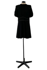 Prettiest 2015 Isabel Marant Easy To Wear Black Mini Dress w White Stitching