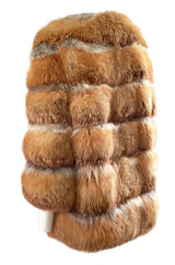 Stunning 1970s Natural Red Fox & Suede Swing Jacket Coat