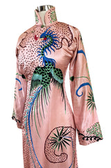 Rare Antique / 1920s Hand Embroidered & Sequinned Pink Silk Cheongsam Textile Example Dress