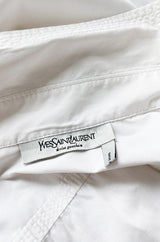 Early 2000s Tom Ford for Yves Saint Laurent Front Lace White Safari Shirt