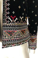Fall 2002 Oscar de la Renta Embroidered & Sequin Black Velvet Jacket