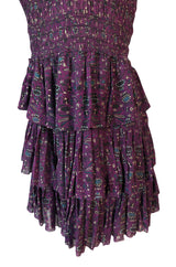 S/S 2011 Isabel Marant Strapless Purple Print Runway Dress Look 3