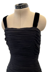 Fall 1988 Oscar de la Renta Miss O Gathered Dress w Incredible Back Button Finish