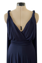 Cruise 2020 Christian Dior by Maria Grazia Chiuri Deep Blue Cape Back Jersey Dress