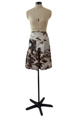 Scenic Print Fall 2004 Prada Runway & Ad Campaign Skirt w Gathered Bottom