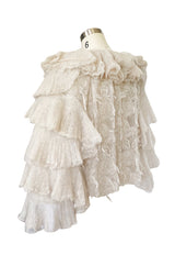 Fall 2009 Chanel Gossamer Mohair Knit Ruffled Sleeve Fantasy Evening Jacket