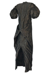 1982 Krizia by Mariuccia Mandelli Deep Plunging Front Sculptural Dress