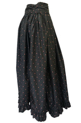 1981 Yves Saint Laurent Embroidered Silk Taffeta Full Maxi Skirt
