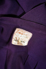 1970s Ossie Clark Purple Wrap Dress