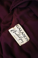 1960s Silk Chiffon Purple Galanos Dress
