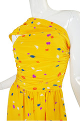 1970s Oscar De La Renta Silk Maxi Dress
