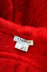 Rare 1970s Red Mohair J. Tiktiner Coat