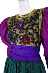 1980s Oscar De La Renta Silk Ball Gown