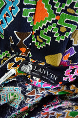 1971 Rare Lanvin Multi Color Maxi Dress
