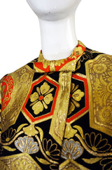 1950s Rich Metallic Silk Brocade Coat
