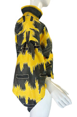 1980s Wild Yellow & Grey Top & Cape