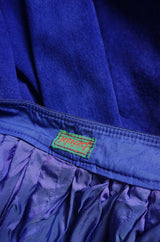 1980s Kenzo Blue Suede Harem Pants