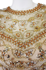 1960s Rare Nina Ricci Beaded Shift Dress