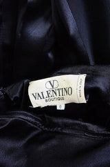 1980s Valentino Pleated Back Silk Gown