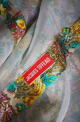 Rare 1950s Jacques Tiffeau Silk Dress