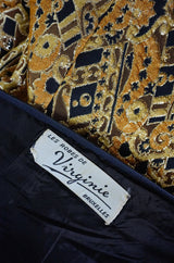 1960s Metallic Gold Brocade Sculpted Mini Dress