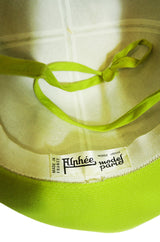 1960s Round Lime French Hat with Tie
