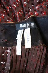 1970s Rare Silk & Suede Jean Muir Dress