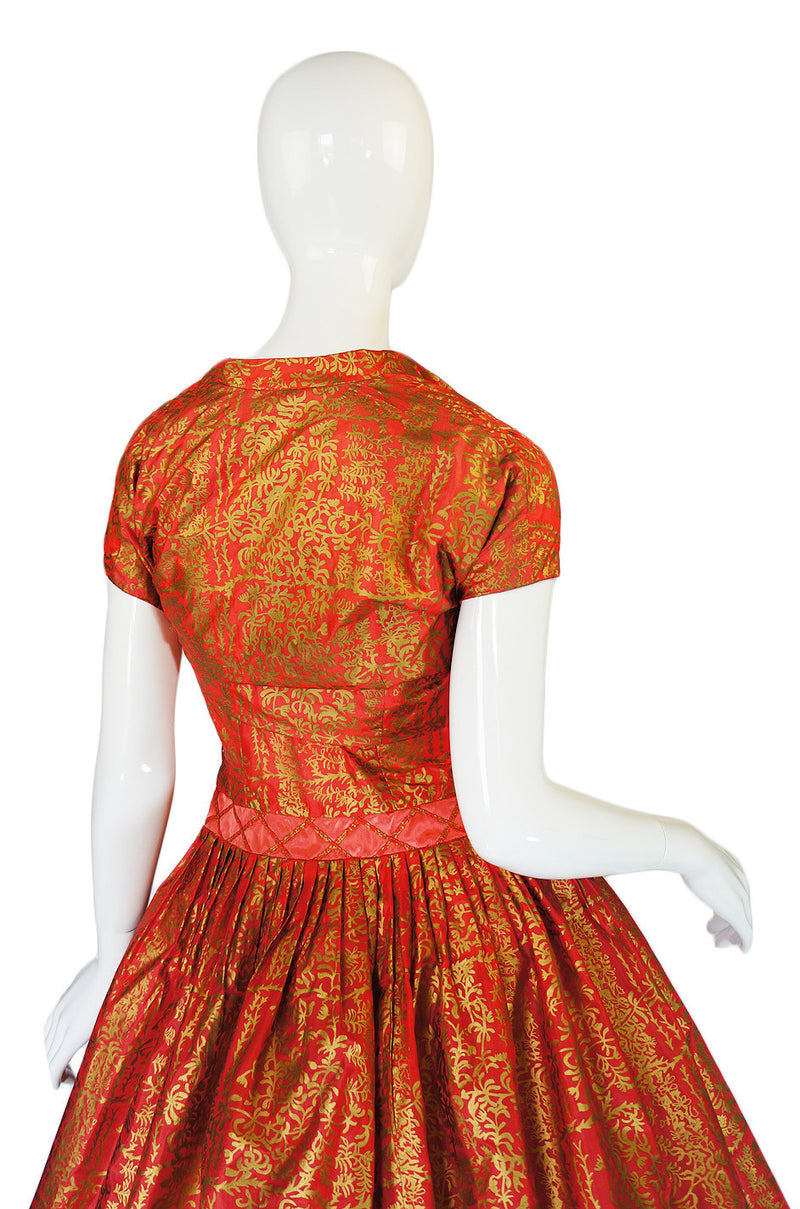 1950s Hand Painted Dance Dress & Shrug