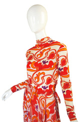 1970s Silk La Mendola Silk w Chiffon Skirt