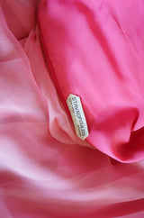 1960s Stavropoulos Couture Lace & Silk Pink Strapless Dress